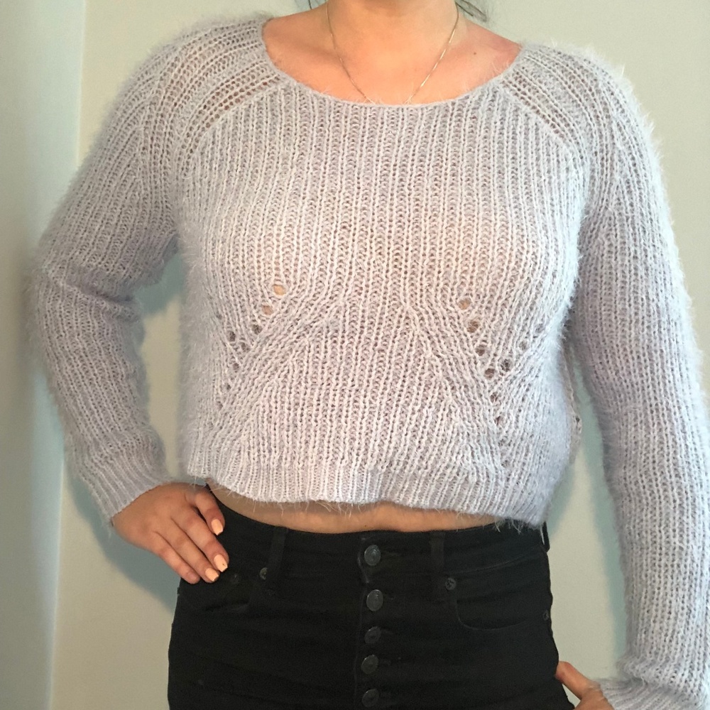 baby blue cropped sweater